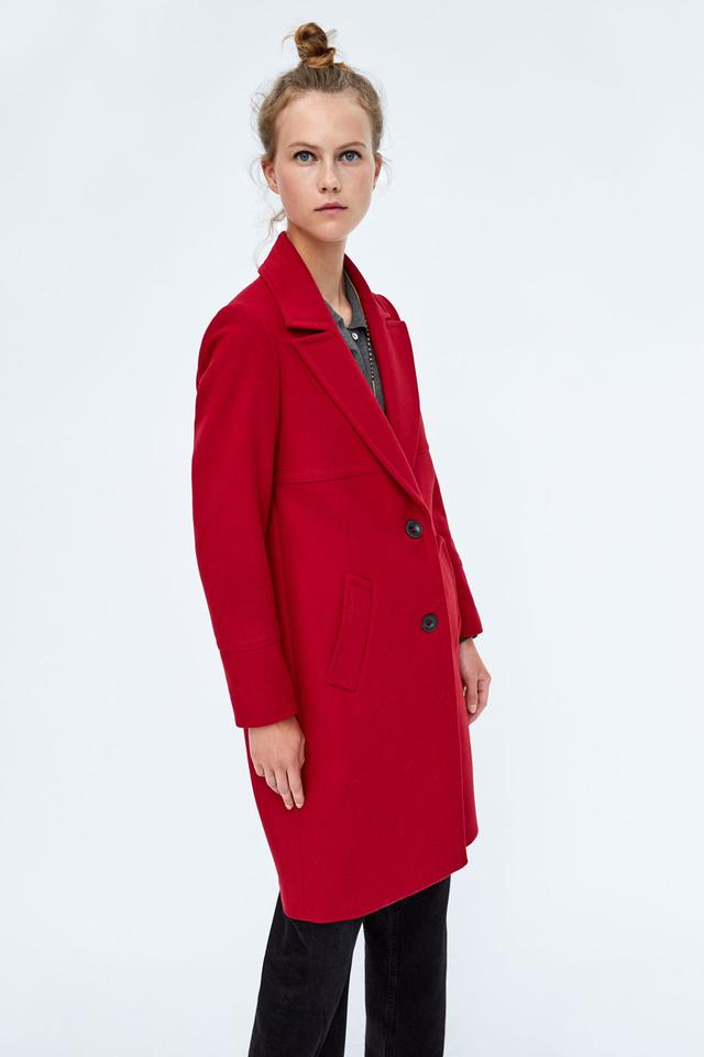 獭兔毛大衣怎样搭配，本命年就是要红