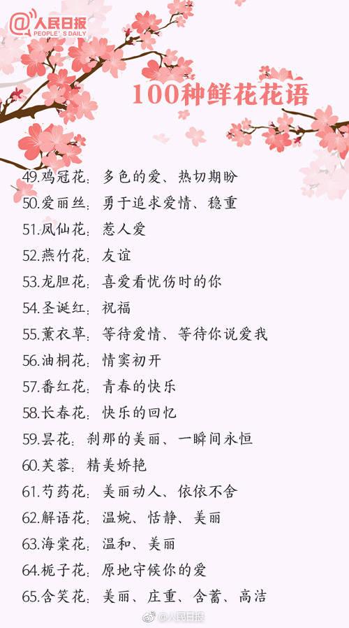 情人节该送什么礼物100种鲜花的花语，情人节送花就用它，转发买花收花都用得