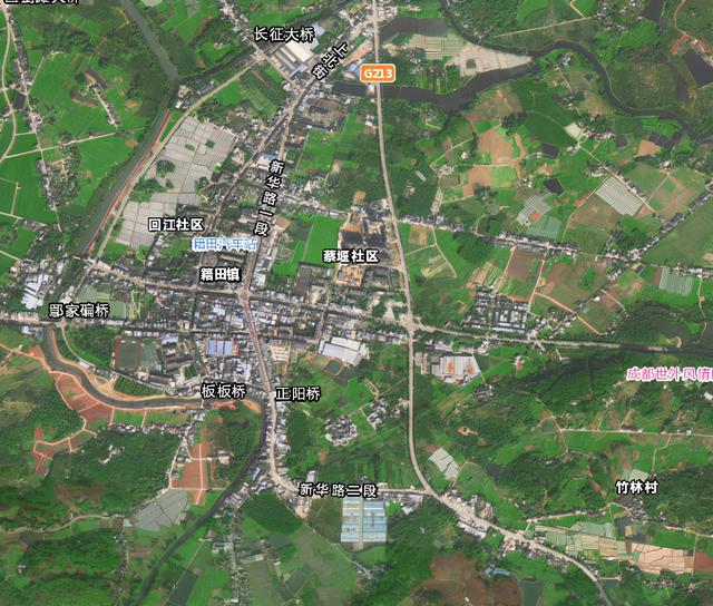 四川天府新区区域图，天府新区直管区原12镇卫星图像赏析