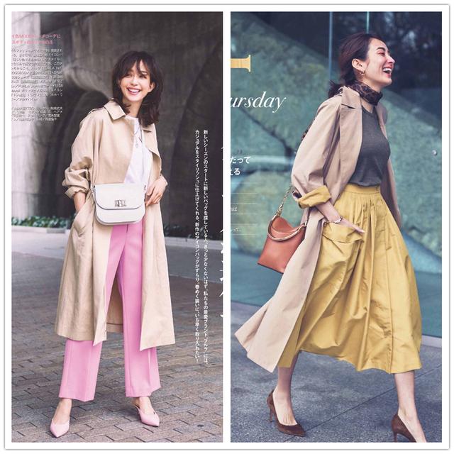 常规款卡其色风衣搭配，卡其色风衣超神仙的12套穿搭示范