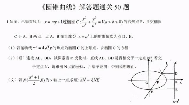 圆锥曲线高考真题，高考数学圆锥曲线大题真题及答案（150道高考圆锥曲线真题分享）