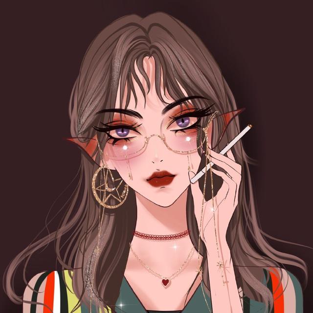 森系女生头像手绘，暗黑系手绘女生头像喜欢这种酷酷的暗黑风格（一看就哇塞的女生头像森系手绘）