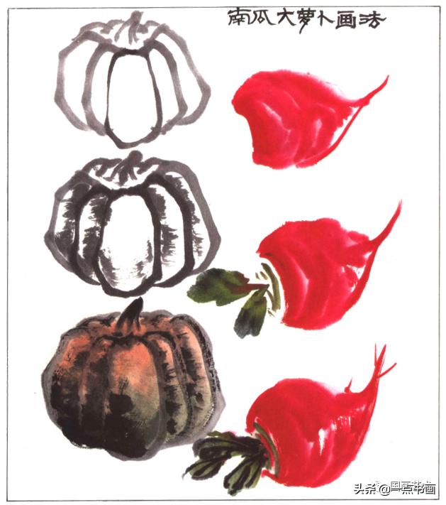 写意蔬果番茄的画法，写意蔬果画法步骤示范