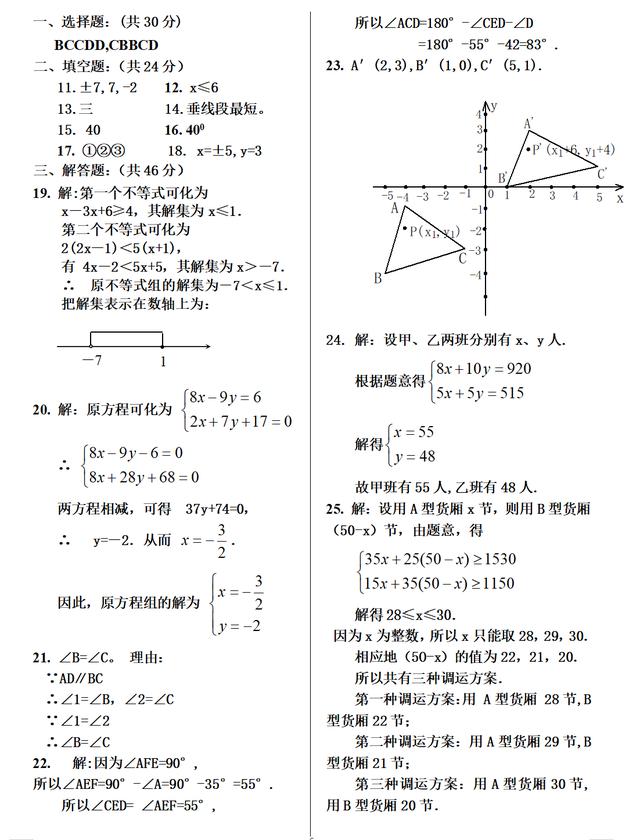初一下册数学题，初一数学下册期末测试题（初一下册数学期末经典题）