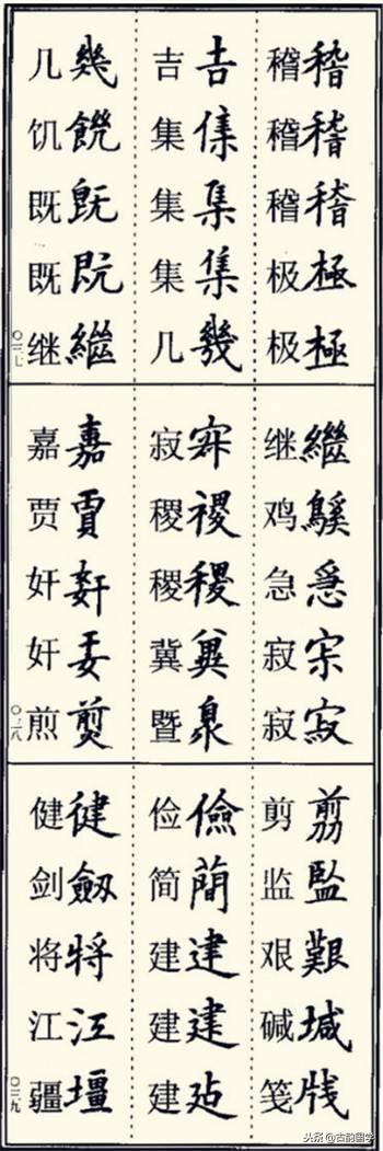 楷书异体字大全，写楷书最常用的986个异体字