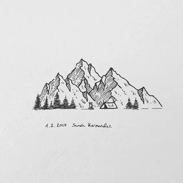 山怎么画简单好看，画山教程简单易学（风景简笔画教程：教你画山峰画）