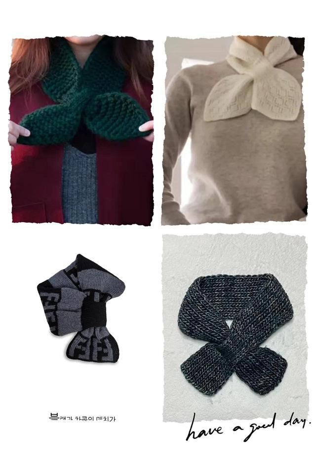 钩织雅致的镂空花样围巾，钩针棒针织迷你围巾