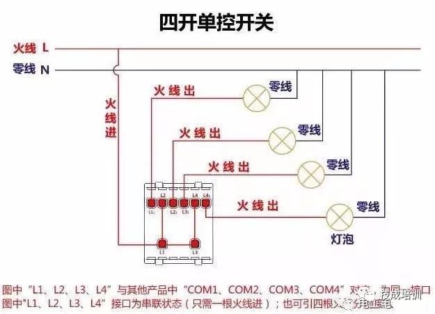 回路开关接线图，断路器接触器控制回路线路图（电工必备，电路图与接线图大全）