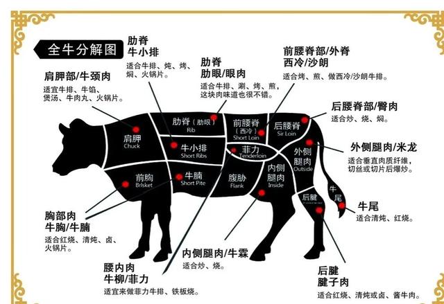 特色牛肉图解，五分钟让你认识牛肉的各个部位与吃法