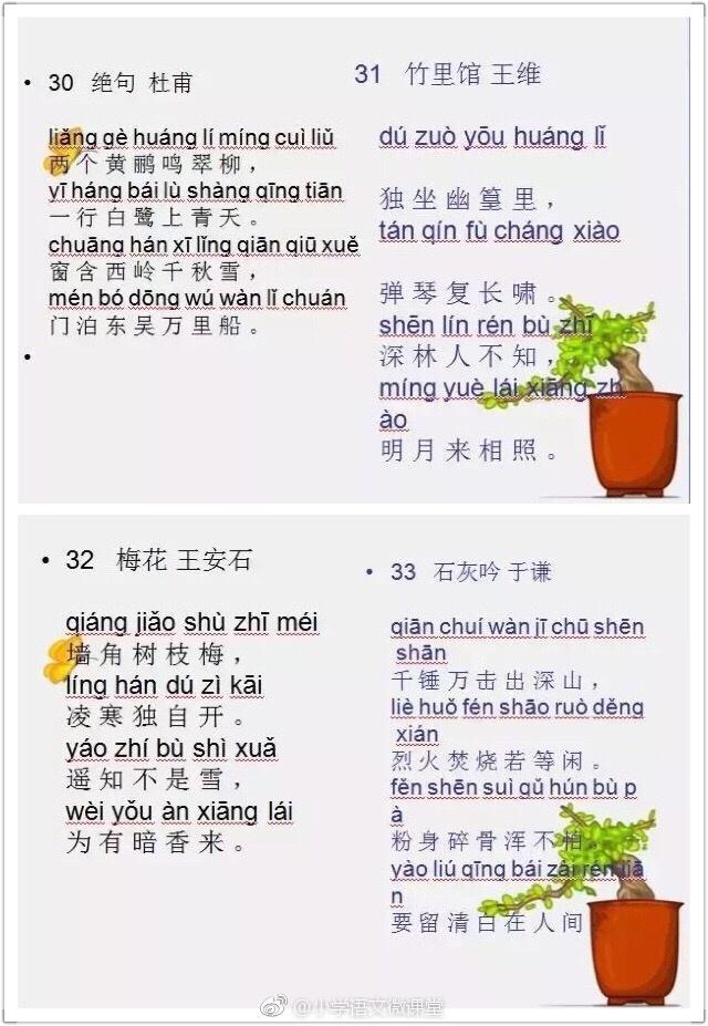 小升初必背古诗，小升初必背100句古诗