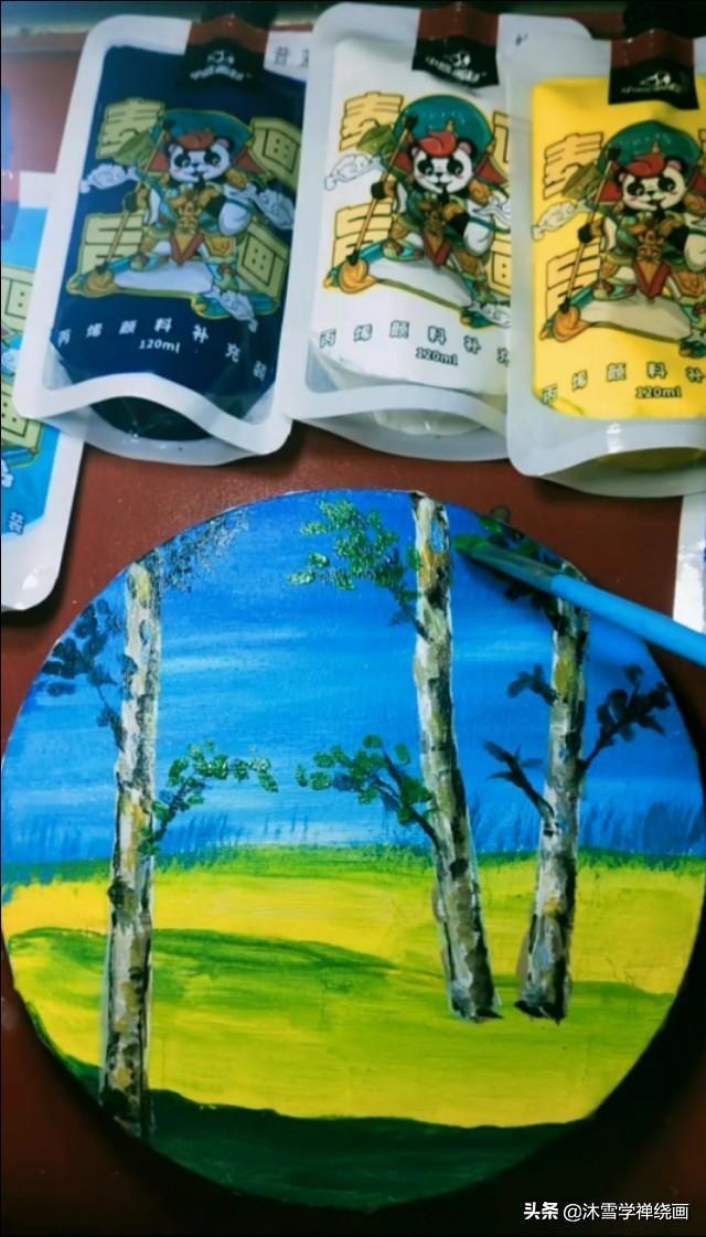 简单的风景丙烯画教程，丙烯画一看就会系列14