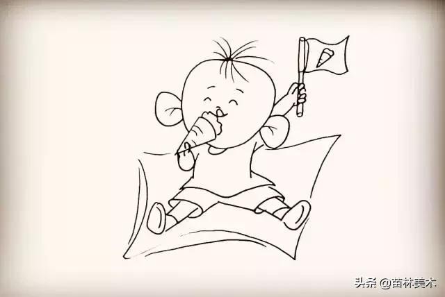 简笔画入门10张，一组零基础学员荷花简笔画作品