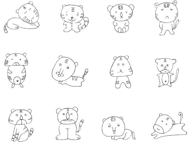 简笔画绘画步骤，60例简笔画素材拿去临摹