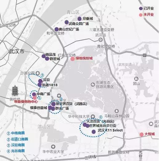 武汉商业规划图，走遍8大商圈26个项目