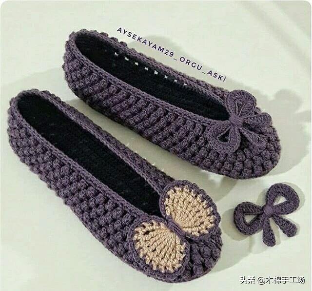 钩鞋子教程从头到尾纯色，像我这样手工钩编一双