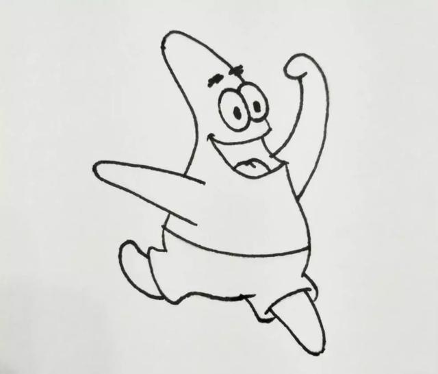 派大星简笔画100画，儿童简笔画教程-派大星