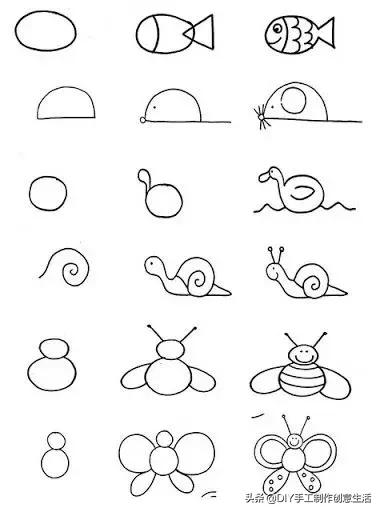 数字动物简笔画，数字小动物简笔画简单又漂亮（用数字1到6画各种小动物）