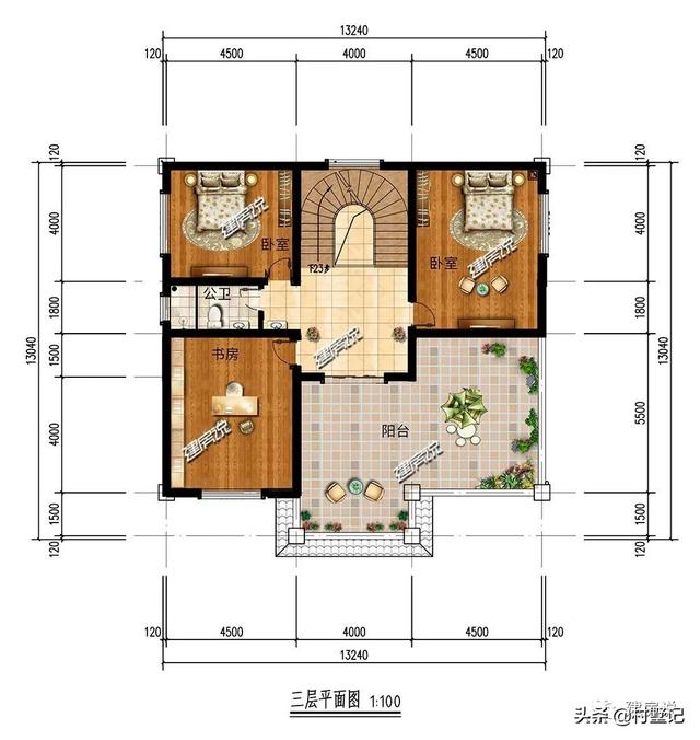 欧式顶级别墅设计，兄弟各建一栋共一个院子