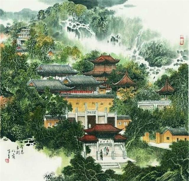 苏州园林简笔画，国画里的苏州园林（苏州园林国画全景图简笔画）
