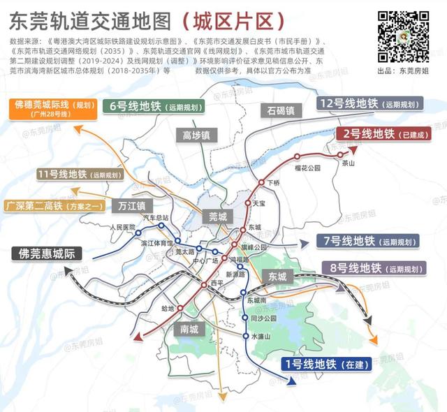 东莞城市轨道交通第三期规划，中心城区⇌松山湖最快20分钟