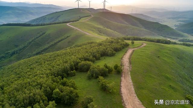 承德坝上草原全景，承德如画美景丰宁坝上草原