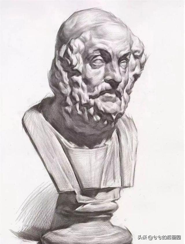 素描石膏头像4个阶段，常见石膏素描头像