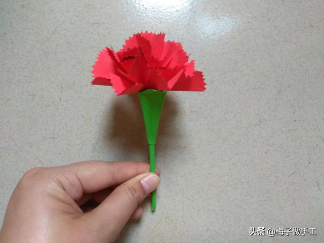 纸藤花康乃馨手工折纸步骤，折纸手工DIY母亲节到了