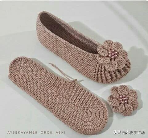 钩鞋子教程从头到尾纯色，像我这样手工钩编一双
