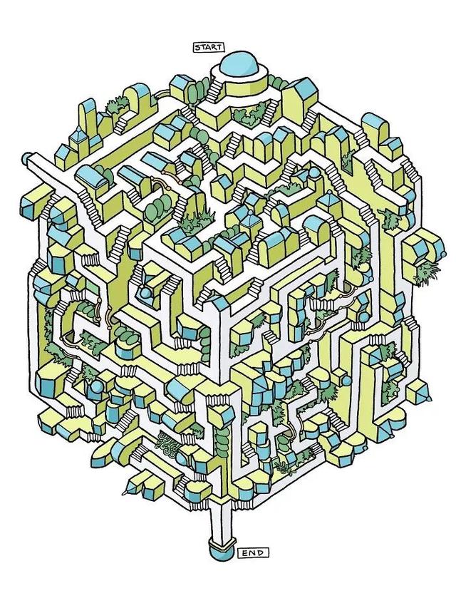 好画又难的迷宫图，天上最难的迷宫图案