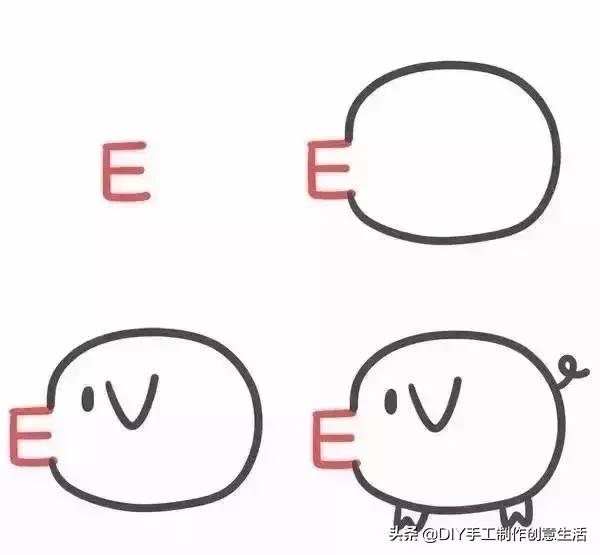 数字动物简笔画，数字小动物简笔画简单又漂亮（用数字1到6画各种小动物）