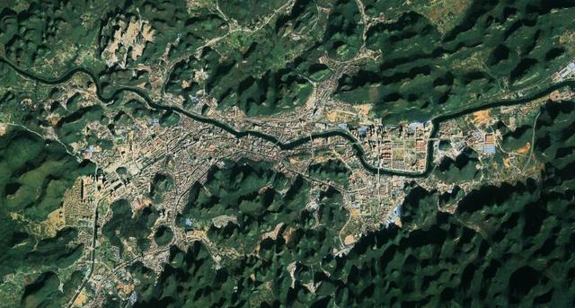河池市卫星图，卫星上看广西河池