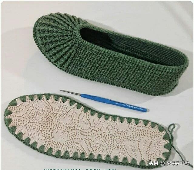 钩鞋子教程从头到尾纯色，像我这样手工钩编一双