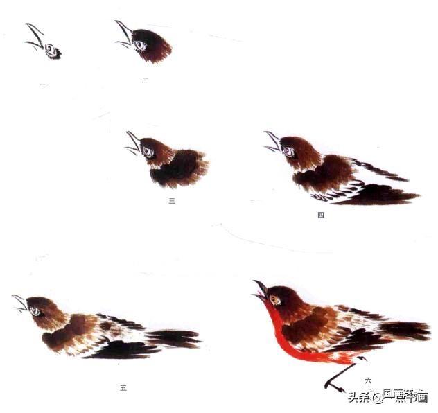 詹仁左写意鸟的画法，国画教程：写意仙鹤画法