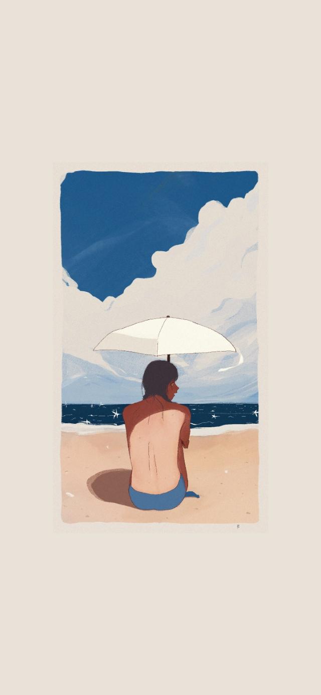 手绘黑白小插画壁纸，黑白风格插画壁纸