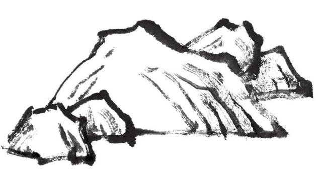 国画山石画法教程，山石基本画法和山石的皴法