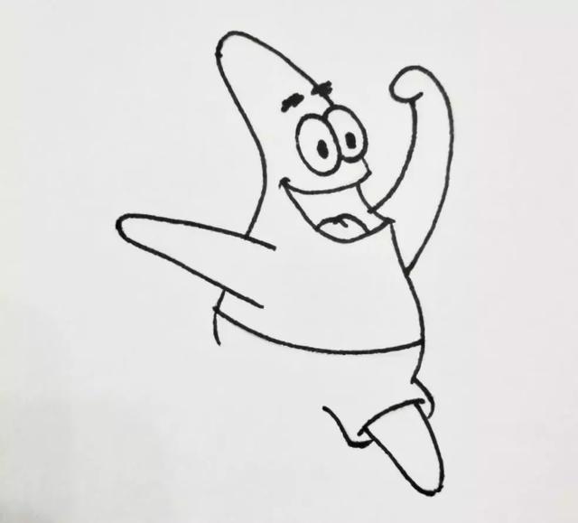 派大星简笔画100画，儿童简笔画教程-派大星
