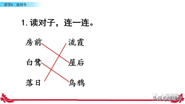 一年级下册语文第六课古对今生字，小学语文一年级下册第6课《古对今》02词语抄写