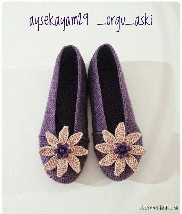 钩鞋子教程从头到尾纯色，像我这样手工钩编一双