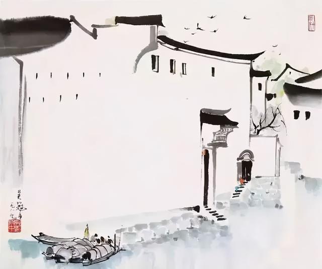 吴冠中江南水乡水墨画，江南水乡吴冠中水墨画（吴冠中笔下的别样江南）