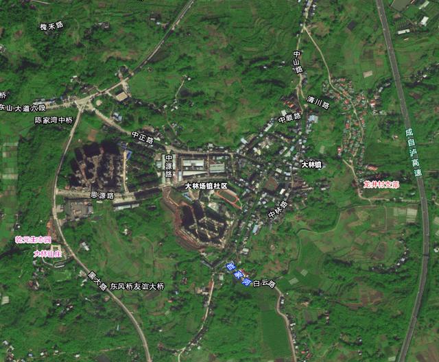 四川天府新区区域图，天府新区直管区原12镇卫星图像赏析