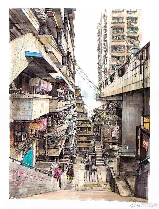 马克笔画画大师作品，他用马克笔画出了不一样的重庆