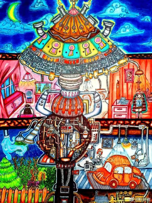 儿童科幻画图片大全，超全超经典科幻画（少年儿童科幻画大赛作品优秀）