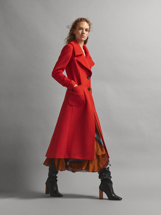 獭兔毛大衣怎样搭配，本命年就是要红