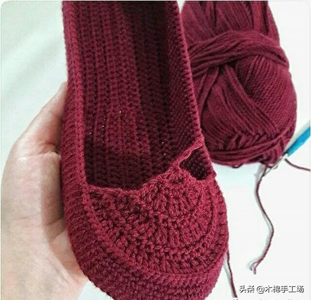 钩鞋子教程从头到尾纯色，像我这样手工钩编一双