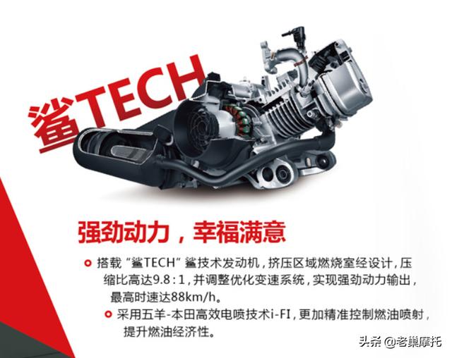 五羊本田喜鲨125踏板摩托车推荐，五羊本田发布2022款SCR125喜鲨