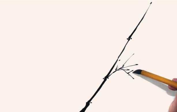 国画竹子的竹枝怎么画，国画竹竿竹枝画法