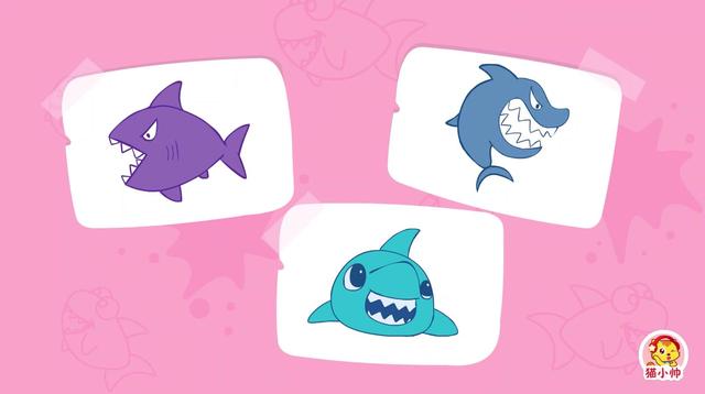 卡通鲨鱼怎么画，鲨鱼和蓝鲸的简单卡通画法（凶狠的鲨鱼图文教程）