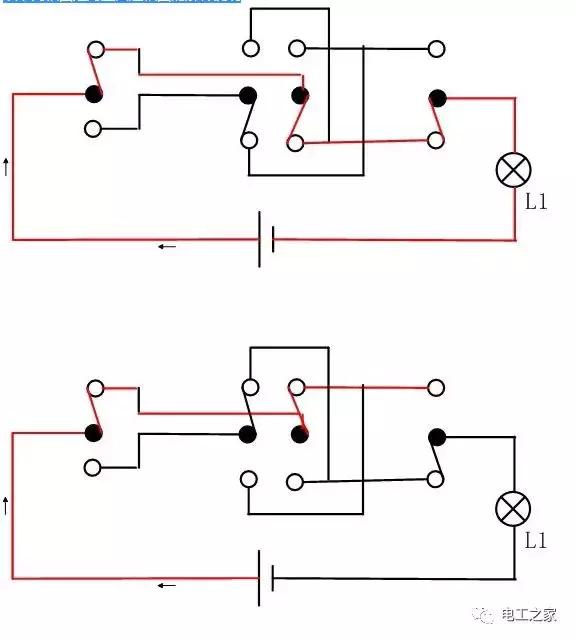 三联双控开关线路图，详解双控三控多控开关电路图