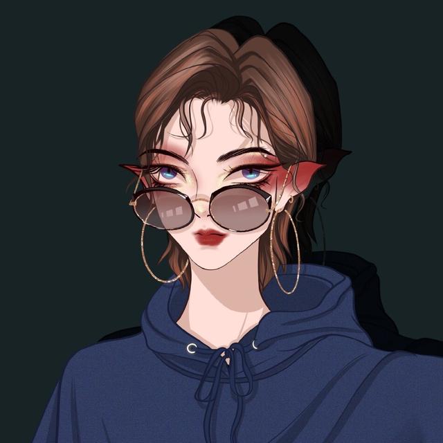 森系女生头像手绘，暗黑系手绘女生头像喜欢这种酷酷的暗黑风格（一看就哇塞的女生头像森系手绘）