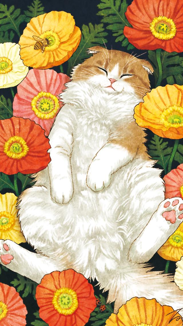 插画可爱简单的猫咪，一组可爱治愈系猫咪插画